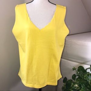 NWT Yellow V-Neck Sleeveless Top Size XXL